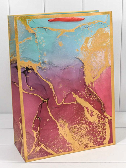 Пакет подарочный «Мрамор», 32х45 см, фото 1.