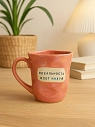 Кружка ручной работы Тата вытворяет/NF ceramics «Идеальность идёт на**й», перламутровая, мятая, керамика, 400 мл, превью фото 2