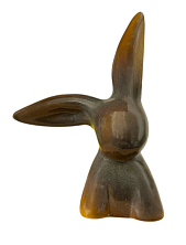 Статуэтка ручной работы «Кролик», тёмно-коричневая, керамика