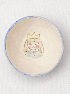 Пиала ручной работы НАДО ЖЕ с росписью «Девочка в короне», белая, керамика, 10 см