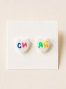 Серёжки-гвоздики «Сияй», полимерная глина, белые, превью фото 2