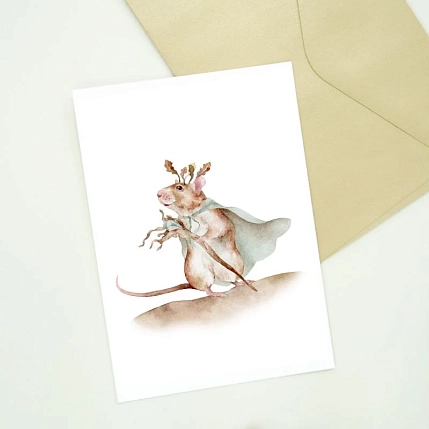 Набор открыток Наталья Филипович «Лесные зверята» 5 шт., фото 5.