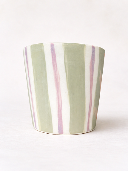 Стакан ручной работы «Полосы», полуфарфор, 500 мл, фото 2.