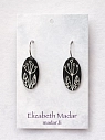 Серьги ручной работы Elizabeth Madar с цветочным орнаментом, овальные, керамика, чёрные, превью фото 1