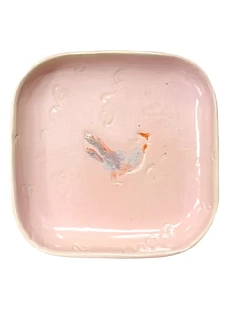 Тарелка ручной работы «Курочка», керамика, 15 см