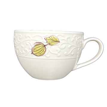 Чашка для чая ручной работы Мадам де Тюль с фигуркой внутри Лисички с крыжовником, фарфор, 250 мл, фото 2.