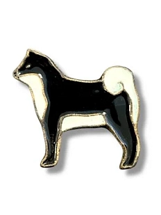 Брошь ручной работы DARI DARI «Сиба-ину», чёрная, керамика