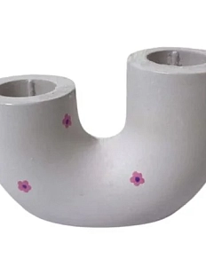 Подсвечник ручной работы роспись цветочек «Рогалик», сиреневый