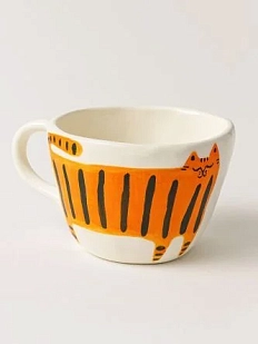 Чашка для чая ручной работы «Кот», рыжий, керамика, 250 мл