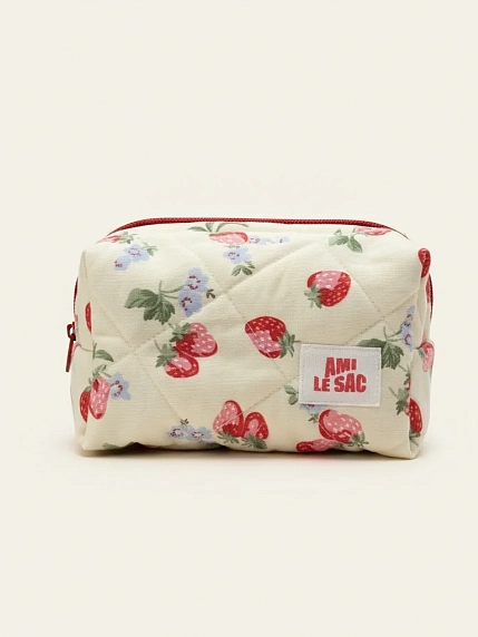 Косметичка ручной работы АМИ (Ami lé sac) «Bebesss», земляника, фото 1.