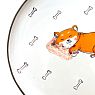 Тарелка ручной работы с бортиком Спящая сиба-ину с косточками, белая, 21 см, превью фото 3