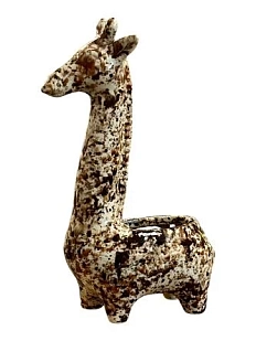 Статуэтка ручной работы «Жираф», коричневая, керамика