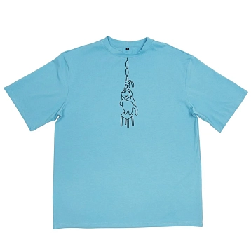 Оверсайз футболка Barking Store «Профицит», L муж., голубой, фото 1.