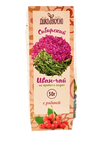 Чайный напиток Дико Вкусно «Сибирский Иван-чай» с рябиной, 50 гр, фото 1.