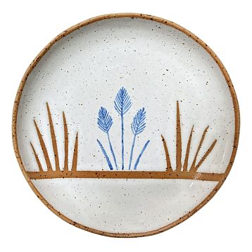 Тарелка ручной работы Синие цветы, керамика, 16 см, фото 1.