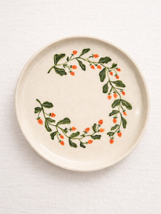 Тарелка ручной работы «Земляника», керамика, 18 см
