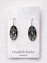 Серьги ручной работы Elizabeth Madar с цветочным орнаментом, овальные, керамика, чёрные, превью фото 1
