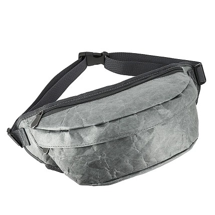 Поясная сумка Ranzel Bags «Baggy Gray», тайвек, серая, фото 2.