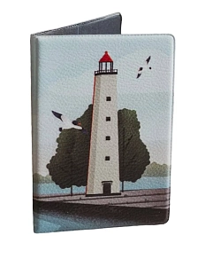 Обложка для паспорта «Задний створный знак БКР (г. Кронштадт)», белый