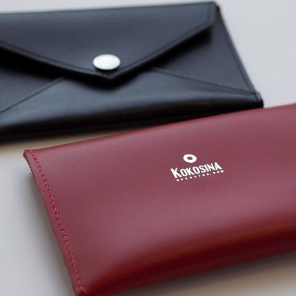 Кошелёк-конверт для документов ручной работы, Kokosina bags, натуральная кожа, чёрный, фото 4.