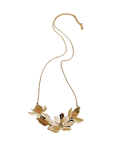 Колье ручной работы на цепочке «Магнолия», дерево