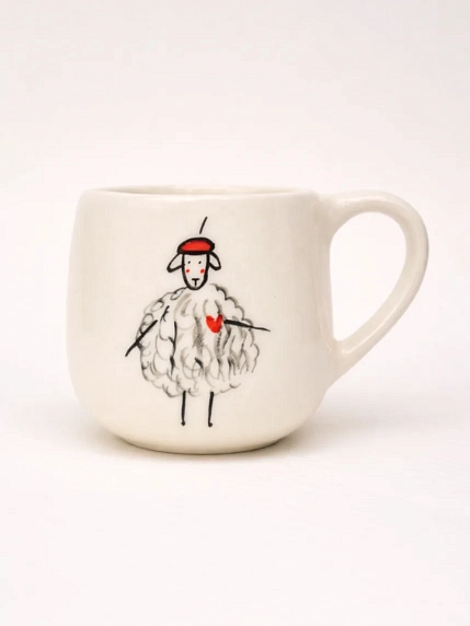 Кружка ручной работы Мария Гордеева «Овечка», керамика, 250 мл, фото 1.