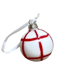 Ёлочный шар ручной работы в клетку, красный, 5 см