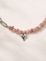 Цепь Мигетт  «Сердечко»  с розовым кварцем и подвеской, превью фото 3