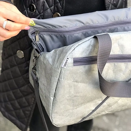 Сумка Ranzel Bags «Hunty Gray»,  тайвек, серая, фото 4.