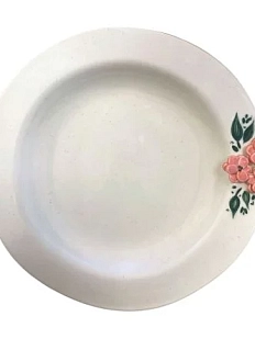Тарелка ручной работы Slowday Ceramics с объёмными цветами ‭«Винтаж», керамика, 19 см