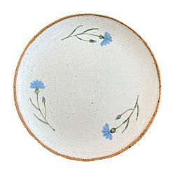 Тарелка ручной работы Голубые васильки, керамика