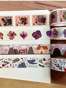 Декоративный скотч «Горы и домики»