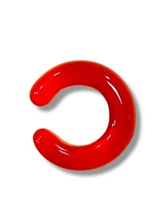 Кафф Лампджой глянцевый, стекло, красный прозрачный