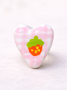 Кольцо Радость Рядом «Сердце с клубничкой», полимерная глина, незамкнутое, розовое, превью фото 2