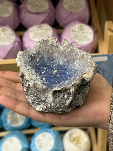 Интeрьерная свеча «Кристалл», синяя, фото 4.