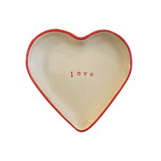 Тарелка ручной работы в форме сердечка «Love», керамика, 14см