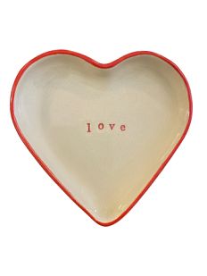 Тарелка ручной работы в форме сердечка «Love», керамика, 14см