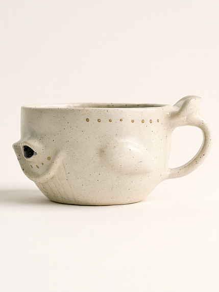 Кружка ручной работы «Кит», белая, керамика, 300 мл, фото 2.