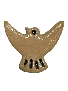 Брошь керамическая ручной работы «Голубка», тёмно-бежевая