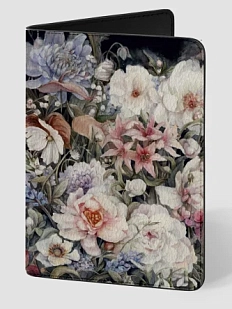 Обложка на паспорт Оксана Викторова «Цветы», мягкий кожзам