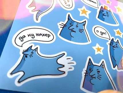 Набор виниловых наклеек «Котишки», фото 2.