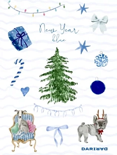 Стикерпак DARI DARI на Новый год «New Year blue», А5