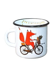 Эмалированная кружка Магтрэп «Лисапед», белая, 400 мл