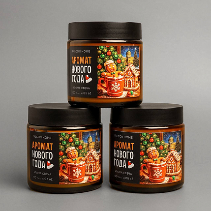 Свеча «Аромат Нового года» с печенькой, фото 2.
