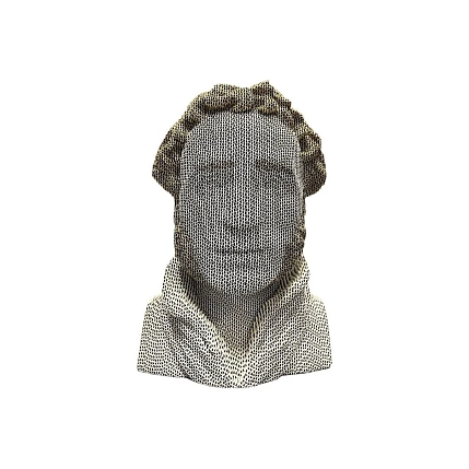 Собранный картонный бюст 3D «Пушкин», фото 1.