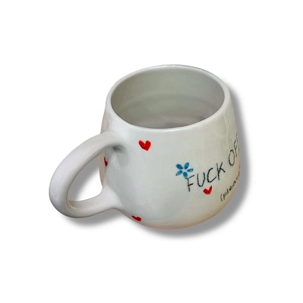 Кружка ручной работы «F**k off (please)», керамика, 250 мл, фото 3.