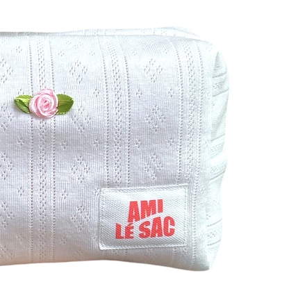 Косметичка ручной работы АМИ (Ami lé sac) «Grand», белая, фото 3.