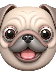 3D Стикер на телефон с собакой, мопс, объёмный