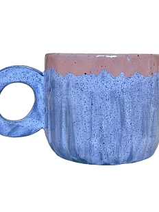 Кружка ручной работы, сине-голубая, керамика, 300 мл