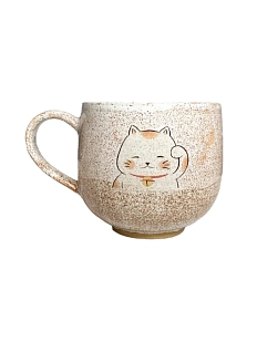 Кружка ручной работы Керемет «Котик», бежевая, керамика, 300 мл
